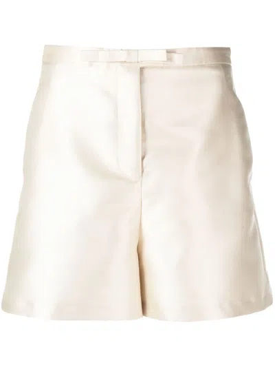 Blanca Vita Satin-finish Tailored Shorts In Nude