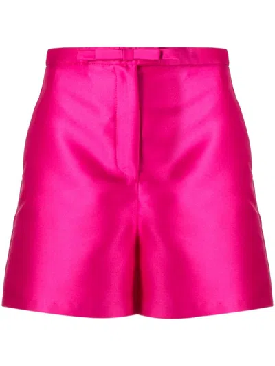 Blanca Vita Satin-finish Tailored Shorts In Fuchsia