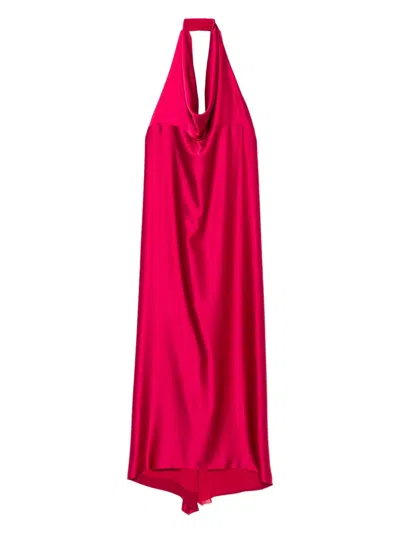 Blanca Vita Satin Maxi Dress In 粉色