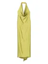 Blanca Vita Satin Maxi Dress In Green