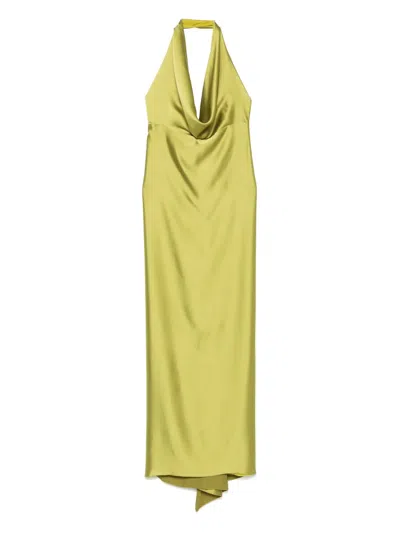 Blanca Vita Satin Maxi Dress In Green