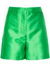 Blanca Vita Satin Short Shorts In Green