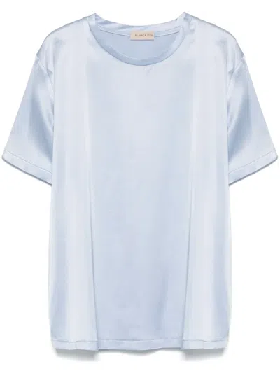 Blanca Vita Satin T-shirt In Blue