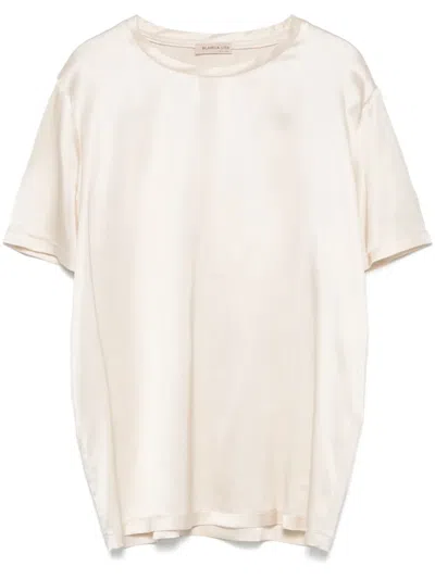 Blanca Vita Satin T-shirt In Neutrals