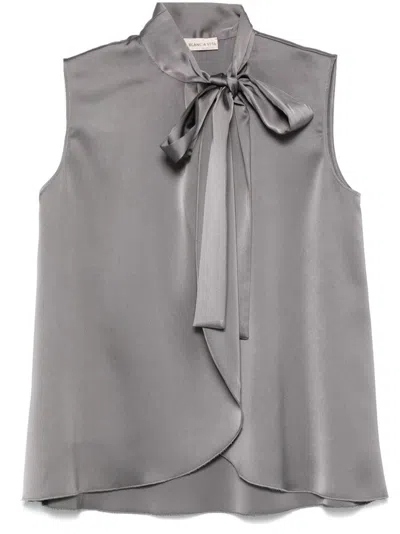 Blanca Vita Satin Top In Beige