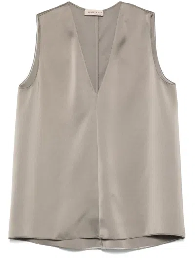 Blanca Vita Satined Blouse In Grey