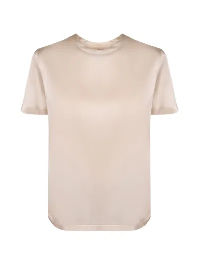 Blanca Vita Satin-finish T-shirt In Neutral