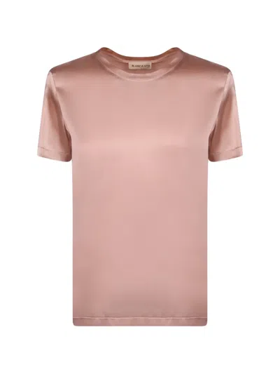 Blanca Vita Satin-finish T-shirt In Pink