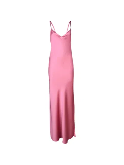 Blanca Vita Satin-finish V-neck Maxi Dress In Multi