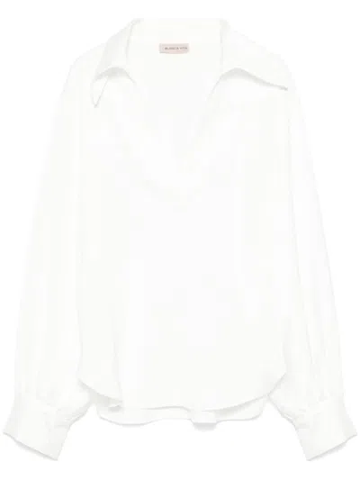 Blanca Vita Seersucker-texture Blouse In White