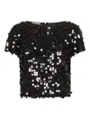 Blanca Vita Sequin-embroidered Top In Black