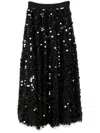 Blanca Vita Sequinned Midi Skirt In Black