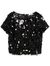 Blanca Vita Sequinned Top In Black