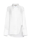 Blanca Vita White Silk Satin Calanthe Shirt In Diamante