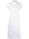 Blanca Vita Short-sleeve Cotton Shirtdress In White