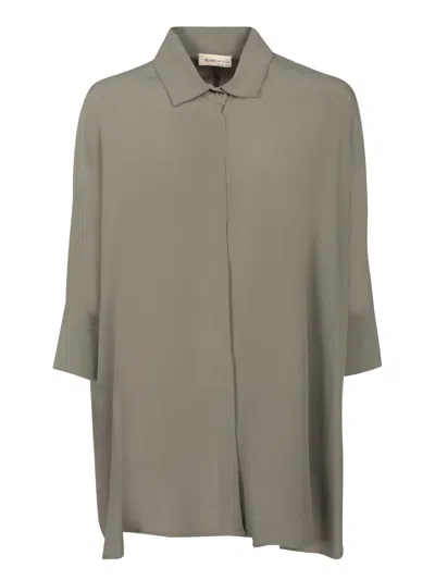 Blanca Vita Silk Blend Military Green Shirt