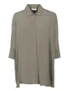 BLANCA VITA SILK BLEND MILITARY GREEN SHIRT