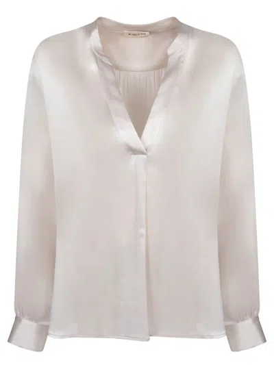 Blanca Vita Silk-elastane Blend Top With V-neckline