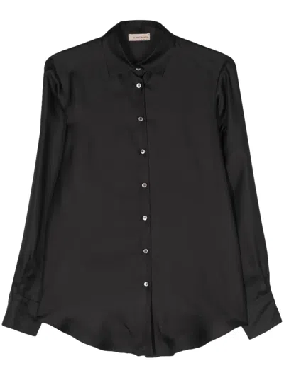 Blanca Vita Silk Satin Shirt In Black