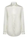 Blanca Vita Silk White Shirt With Button-down Front In White
