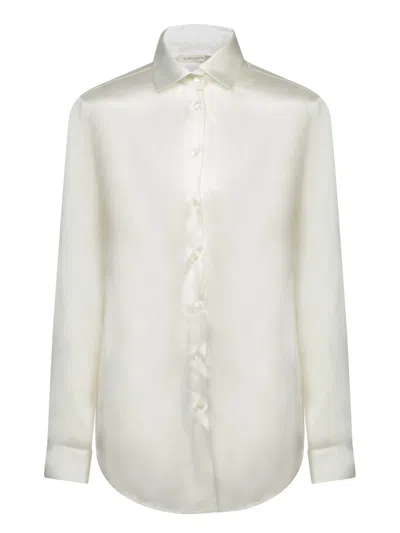 Blanca Vita Silk White Shirt With Button-down Front