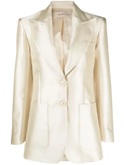 Blanca Vita Single-breasted Button-fastening Jacket In Nude