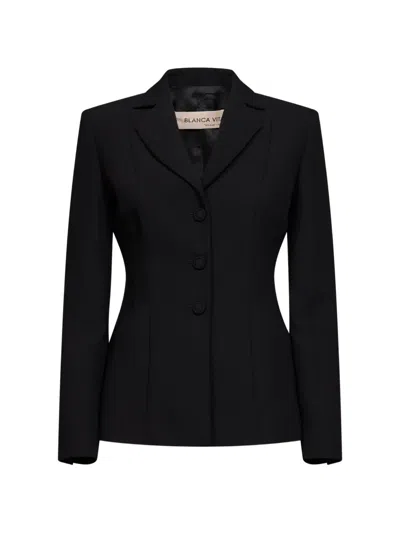 Blanca Vita Single-breasted Fitted Jacket In Black