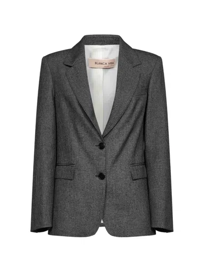 Blanca Vita Single-breasted Single-breasted Blazer In Gray