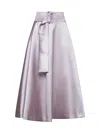 Blanca Vita Pink Satin Gramy Long Full Skirt In Powder