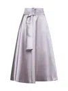 Blanca Vita Pink Satin Gramy Long Full Skirt In Powder
