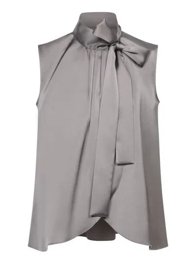 Blanca Vita Sleeveless Grey Top With High Collar