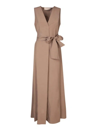 Blanca Vita Sleeveless Long Dress In Brown