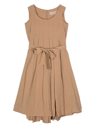Blanca Vita Sleeveless Pleated Midi Dress In Neutrals