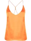 Blanca Vita Spaghetti-strap Satin Camisole In Orange