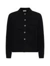 Blanca Vita Black Wool, Viscose And Cashmere Knit Jacket In Black