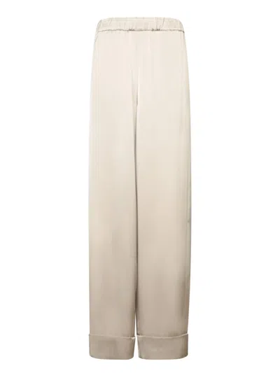 Blanca Vita Tailored Beige Trousers With Elasticated Waistband In Neutrals