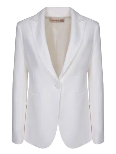 Blanca Vita Tailored High-waisted Jacket In Viscose Twill
