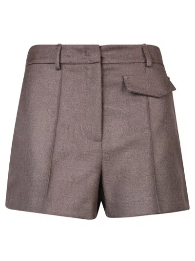 Blanca Vita Tailored High-waisted Shorts With Chic Pleat Detail And Comfortable Stretch Blend In Brown