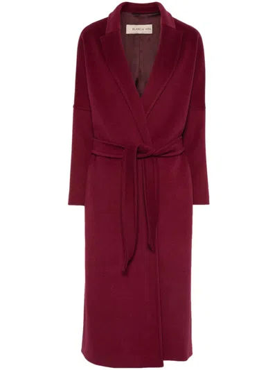 Blanca Vita Textured Coat In Red