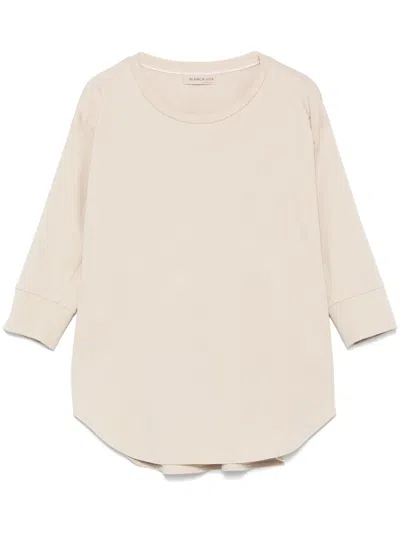 Blanca Vita Three-quarter Length Sleeves T-shirt In Nude