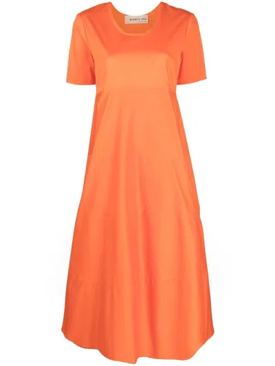 Blanca Vita Armoracia Cotton Blend Dress In Corniola