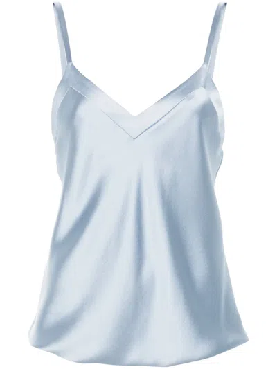 Blanca Vita Trachy Satin Top In Blue
