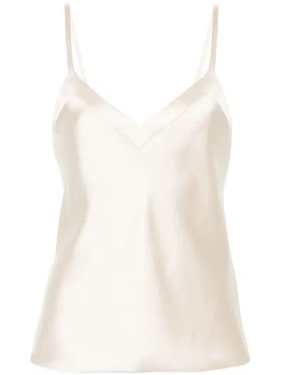 Blanca Vita Trachy Satin Top In Neutrals