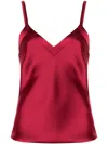Blanca Vita Trachy Satin Top In Red