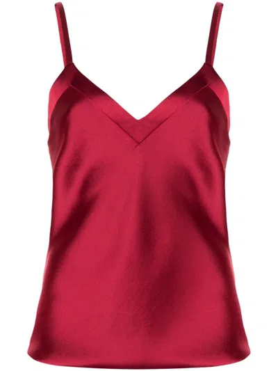 Blanca Vita Trachy Satin Top In Red