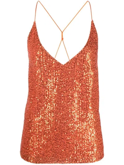 Blanca Vita Tritonia Sequin Camisole In Corniola