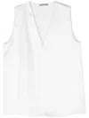 Blanca Vita V-neck Satin Tank Top In White