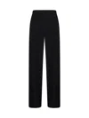 Blanca Vita Grey Gabardine Pleio Palazzo Trousers In Black