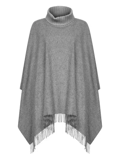 BLANCA VITA TURTLENECK FRINGED PONCHO