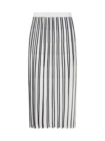 Blanca Vita Two-tone Knit Pleated Midi Skirt In Multi
